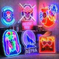Enseignes néon LED personnalisées pour barbier, logo en acrylique, panneau mural avec télécommande, étanche IP67, garantie 2 ans pour salon de coiffure