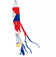 Drap de vent avec drapeau de Saint-Martin, décoration patriotique d'extérieur, résistant à la décoloration, drap de vent robuste pour jardin, patio, véranda