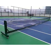 Système de filet de pickleball portable avec cadre de 22 pieds et roues, approuvé USAPA pour les parcs, clubs, divertissements et compétitions