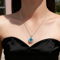 Collier pour femme en argent S925, nouveau design élégant, fleur sertie de diamants Moissanite, cadeau de mariage, chaîne de bijoux, best-seller