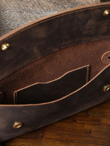 Portefeuille long vintage en cuir véritable Crazy Horse pour homme, grande capacité, sacoche de téléphone faite à la main, vente en gros - Product Image 3