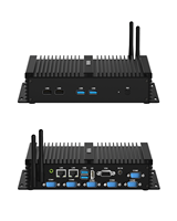 Industrial Mini komputer Core I5 8250u I7 8550u HD + VGA Win10 RS232 Ubuntu mendukung modul 3G/4G kotak PC paduan aluminium