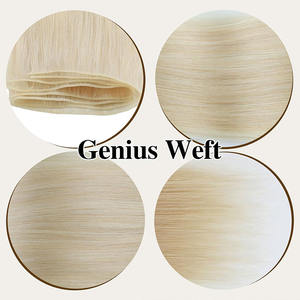 AngelBella Blonde 14-32 pouces Genius Weft Extensions Cheveux Humains Doux Mains Attachées Extensions de Cheveux Humains Vierges Trame de Cheveux Humains - Product Image 6