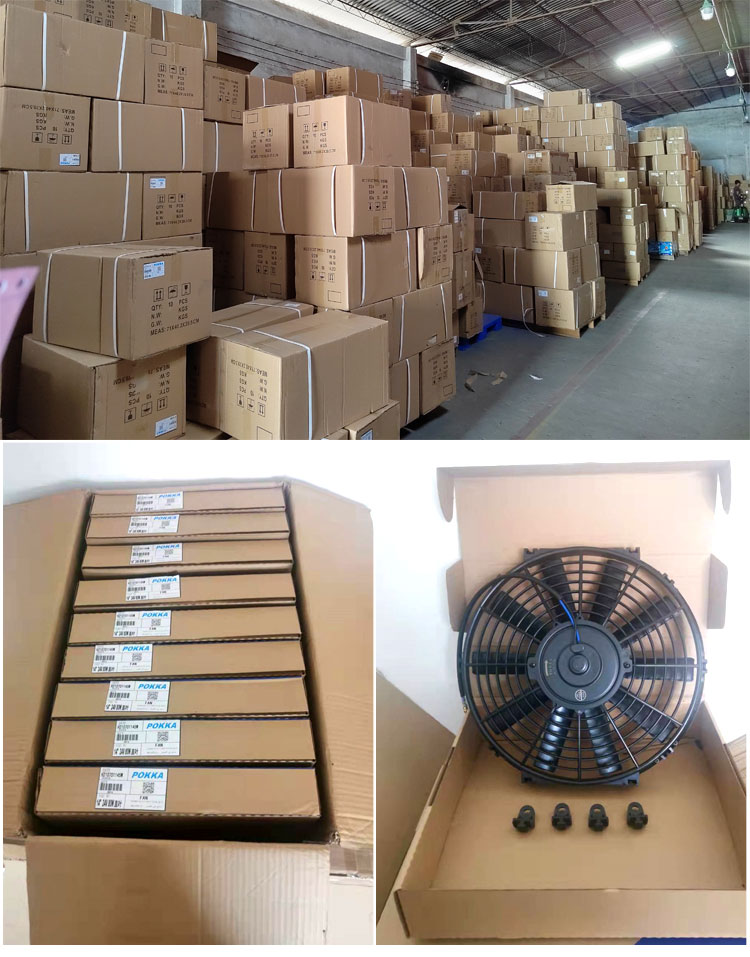 POKKA Wholesale Car Air Condenser Fan Electric Cooling Radiator Fan 8" 9" 10" 12" 14" Inch