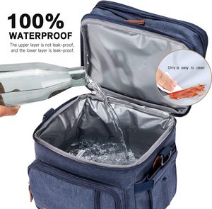 Muestra gratuita: Bolsa de almuerzo aislante, impermeable, reutilizable y de lujo para pícnic, hecha de RPET, con logotipo personalizado. - Product Image 2