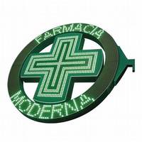 P5 extérieur cercle forme double face led signe 960x960 pharmacie croix signe extérieur cercle led affichage