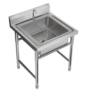 Plan de travail en acier inoxydable pour évier commercial, plan de travail de cuisine autoportant avec égouttoir, SUS201, SUS304, robuste - Product Image 4