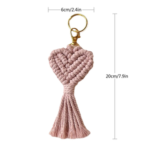 <span class=keywords><strong>Porte</strong></span>-clés <span class=keywords><strong>Macramé</strong></span> Tendance et Adorable, <span class=keywords><strong>Porte</strong></span>-clés <span class=keywords><strong>Macramé</strong></span> Bohème Cœur d'Amour, <span class=keywords><strong>Porte</strong></span>-clés Cœur Tressé Mignon avec Pompon - Product Image 3