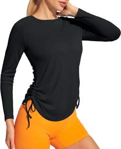 Toptan mayo Beachwear 2024 sörf kadın UPF 50 + ayarlanabilir yan dantela aktif özel baskılı kaşıntı önleyici & egzersiz üst - Product Image 2