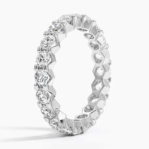 Anillo de Eternidad de Primera Calidad con Brillante Diamante Moissanita para Mujer, Ideal para Regalo, Joyería de Moda para Ocasiones Especiales - Product Image 3