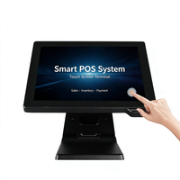 Système de point de vente tout-en-un personnalisable pour commandes en gros, écran tactile unique 15,6/15 pouces, caisses enregistreuses économiques