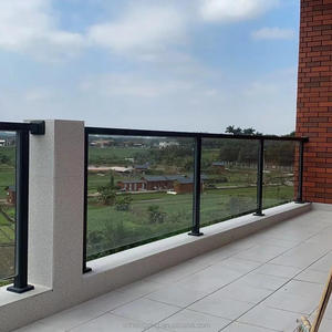 Rampe d'escalier en verre sur mesure en acier inoxydable et alliage d'aluminium, design moderne, résistante à la rouille, installation facile, pour projets de villas - Product Image 1