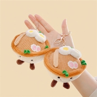 Porte-clés pendentif en peluche mignon en forme de bol de nouilles, jouet alimentaire en peluche avec décor de galette de poisson, pour accessoire de boutique, fourniture promotionnelle en gros