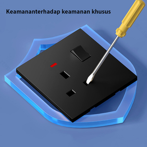 เต้ารับไฟฟ้าแบบยุโรปสีดำด้าน ทนทาน กันน้ำ แบบสองขา 16A 250V ปลั๊กแบบ EU ทันสมัย - Product Image 6
