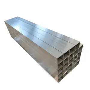 Precio al por mayor Perfiles De Aluminio Tubos de aluminio huecos Caja cuadrada Tubo de aluminio decorativo de grano de madera quemada