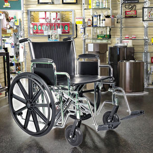 BESCO BES-WL107a 500lbs kursi roda bariatrik tugas berat 22 24 26 inci lebar kursi orang tua perlengkapan terapi rehabilitasi baja - Product Image 3