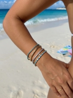 Bracelet Tennis Personnalisé en Zircon Plaqué Or, Bracelet Jonc Minimaliste en Cristal pour Femme, Accessoires de Mode