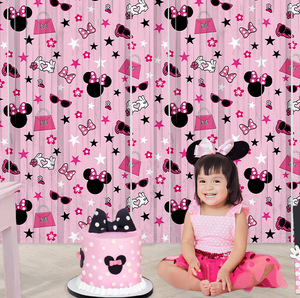 New Rain Silk Cartoon <span class=keywords><strong>Mickey</strong></span> & Minnie Uni-Corn Ensemble de rideaux de porte pour les décorations de lieu de fête d'anniversaire pour enfants - Product Image 1