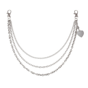 Cadena de cintura de aleación de zinc con colgante de corazón y múltiples capas para mujer, estilo punk, hip hop, para uso diario, joyería corporal. - Product Image 4