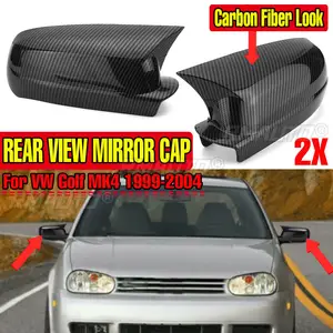 أغطية مرآة الرؤية الخلفية مظهر الجناح الجانبي من ألياف الكربون أغطية مرآة الرؤية الخلفية لسيارات Volkswagen Golf MK4 1999-2004