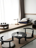 Table basse en bois de frêne de style japonais moderne, table à thé minimaliste zen pour baie vitrée et balcon