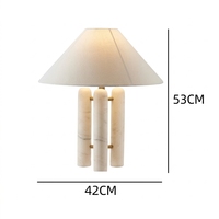 Lampe de table LED en marbre postmoderne, design de luxe, en tissu, pour bureau, chevet, hôtel, chambre modèle, simple, créative et personnalisée