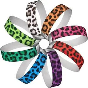 DingBa pabrik penjualan langsung murah acara pesta gelang Tyvek cetakan warna Solid gelang untuk taman bayi