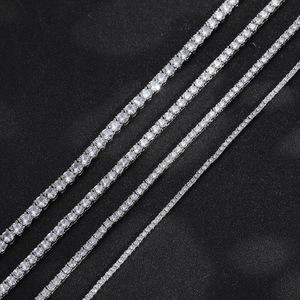 Kalung Rantai Tennis CZ Kuningan 2mm-6mm Satu Baris Model Iced Out untuk Pria Wanita, Stok Grosir Pabrik, Siap Kirim - Product Image 4