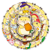 50pcs Usine Vente Fun Vitality Personnalisé Original Hamster Syrien Autocollants pour Parapluie et Porte
