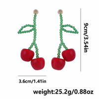 Anting-anting gantung kristal manik-manik premium, elegan, manis, perhiasan buah segar untuk wanita, gaya bohemian, set hiasan telinga.