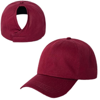 Gorra de Béisbol de 6 Paneles Personalizada con Logotipo, de Lujo, 100% Algodón, para Mujer, Gorra Deportiva con Cola de Caballo y Logotipo Personalizado