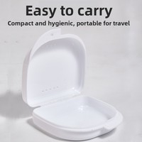 Boîte de rangement en plastique pour appareil dentaire, boîte de rangement pour aligneurs orthodontiques de taille moyenne, perforée d'un seul côté, aseptique