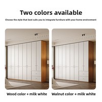Armoire en bois de style français avec coiffeuse intégrée et rangements, sur mesure pour petits appartements, portes battantes