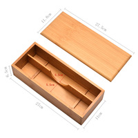 Boîte à couverts en bambou de haute qualité avec couvercle de protection et compartiments séparés pour pique-nique, camping, accessoire de vie durable
