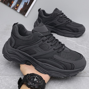 Chaussures de sport pour hommes, lacets, empeigne en mesh PU, respirantes, légères, antidérapantes, amorties, style marche toutes saisons - Product Image 3