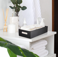 Panier à papier toilette en bois avec poignée, design moderne et élégant, pour salle de bain (vente en gros)