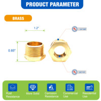 Raccord réducteur KING SMART NSF UPC 3/4'' MIP X 3/8'' FIP en laiton à faible teneur en plomb pour systèmes de plomberie (Livraison gratuite au Canada)