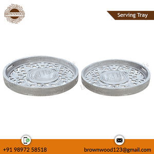 ถาดเสิร์ฟไม้มะม่วงเผาสีขาวทนทานสำหรับบ้านและโรงแรม - Product Image 5