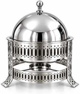 <b>Roll</b> Top Stainless Steel Chafing Dish with Convenient Lid Opening for Hotels Restaurants <b>Banquet</b> Halls and Catering Professional - Product Image 1