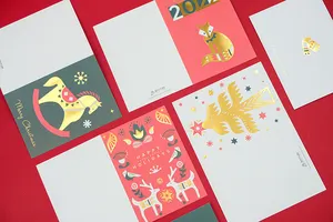 Tarjetas Navideñas de felicitación, embalaje de sobre, impresión personalizada