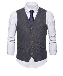 Ensemble 3 pièces en <span class=keywords><strong>tweed</strong></span> à chevrons pour <span class=keywords><strong>homme</strong></span> - Product Image 3