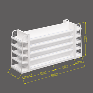 Gondole à usage intensif personnalisée en usine Étagère de supermarché simple face blanche pour présentoir de commodité d'épicerie au détail - Product Image 4