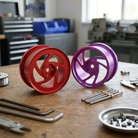 Moyeux de roue RC en alliage creux à 5 rayons, assemblés avec axe de guidage en acier inoxydable, pièces de quincaillerie