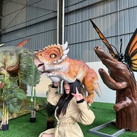 Marionnette de dinosaure Ankylosaurus en silicone ultra-réaliste avec bouche mobile et son, jouet en peluche animé pour intérieur, centre commercial, garderie