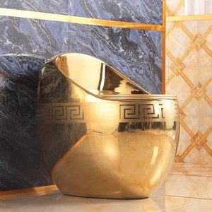 KD-25GPB Chaozhou articles sanitaires haut de gamme faits à la main couleur or plaqué toilettes musulmanes sur sol salle de bain en céramique une pièce oeuf <span class=keywords><strong>WC</strong></span> - Product Image 3