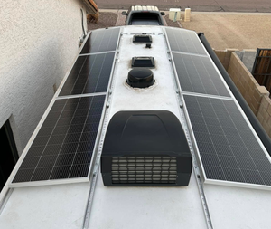 Panneau solaire monocristallin PERC 220W 18V avec cadre en alliage d'aluminium anodisé, cadre noir pour camping-car, caravane, camping-car, remorque - Product Image 1