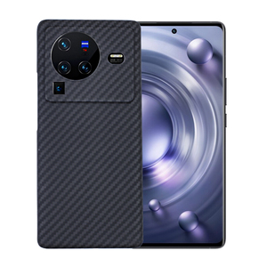 Funda de teléfono de fibra de carbono de sarga 3K para Vivo X 80Pro, funda para cámara con agujero grande, protector para teléfono x80 de fibra de aramida - Product Image 5