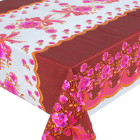 Nappe en PVC à motif pivoine classique, imperméable, facile à nettoyer, rectangulaire, pour mariage, fête, décoration intérieure