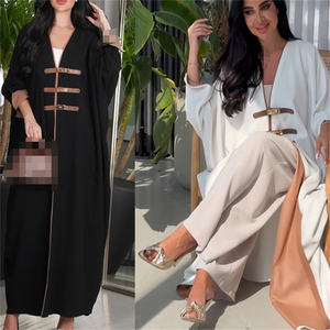 モダンムスリムドバイスタイルカフタンアバヤシンプルエスニックデザイン通気性ヒジャーブ大人結婚式モダンアバヤの新しいファッション - Product Image 5