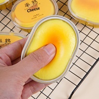 Jouet Squishy en Mousse à Mémoire de Forme PU, Modèle Pain au Fromage Semi-Cuit Simulé, Doux et Moelleux, Emballé, Fabriqué au Zhejiang